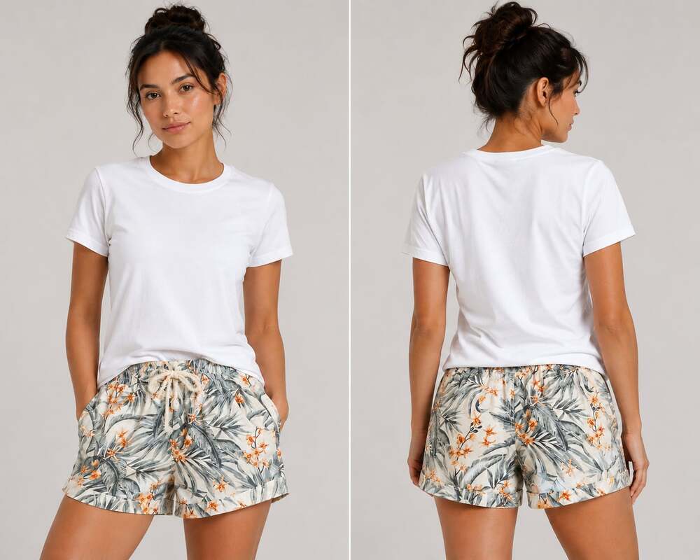 Rip Curl Women's Floral Print Drawstring Shorts Size S
